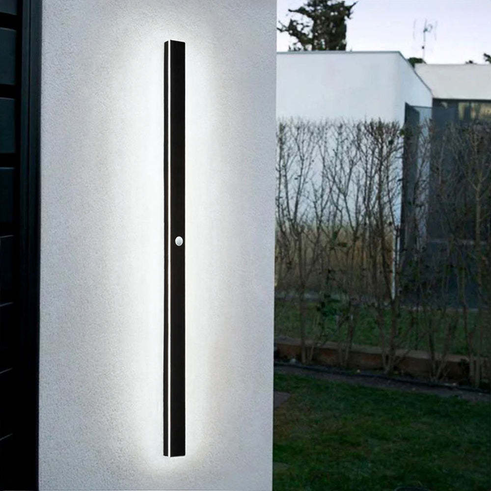 Edge Minimalista Lineal Metal Acrílico Aplique de Pared Exterior Negro