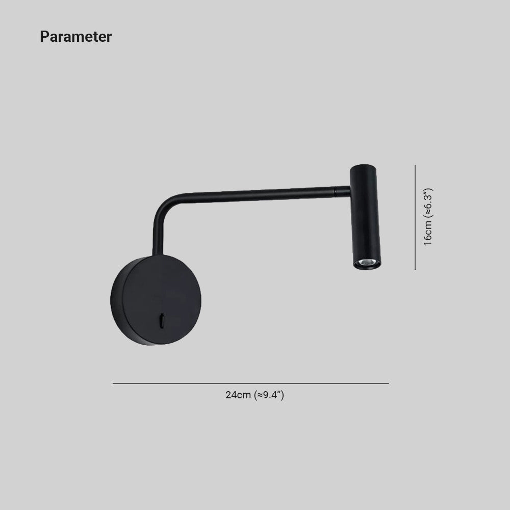 Orr Nórdico Foco Metal/Acrílico Aplique de Pared, Negro