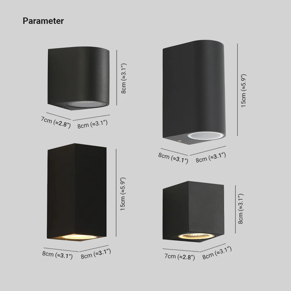 Orr Minimalista Rectangular Metal/Vidrio Aplique de Pared, Negro