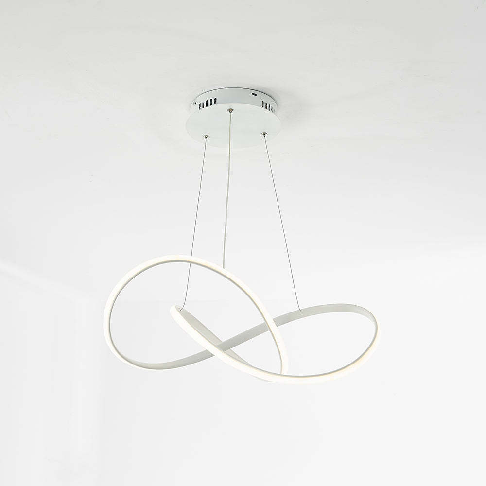 Louise Modern Linear Pendelleuchte Esstisch, Weiß Schwarz, Acryl Metall