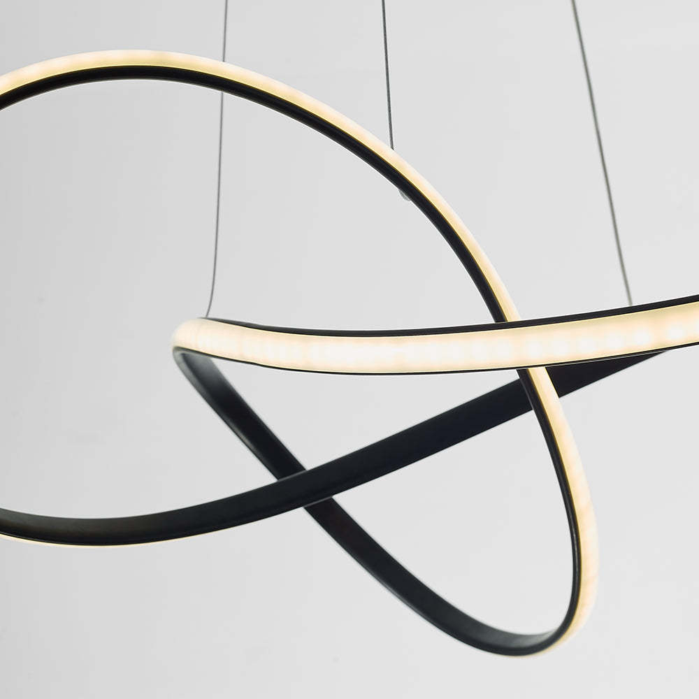 Louise Modern Linear Pendelleuchte Esstisch, Weiß Schwarz, Acryl Metall