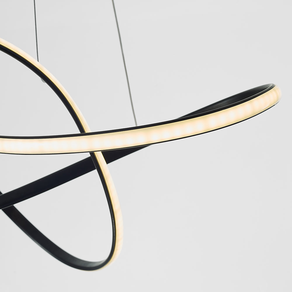 Louise Modern Linear Pendelleuchte Esstisch, Weiß Schwarz, Acryl Metall