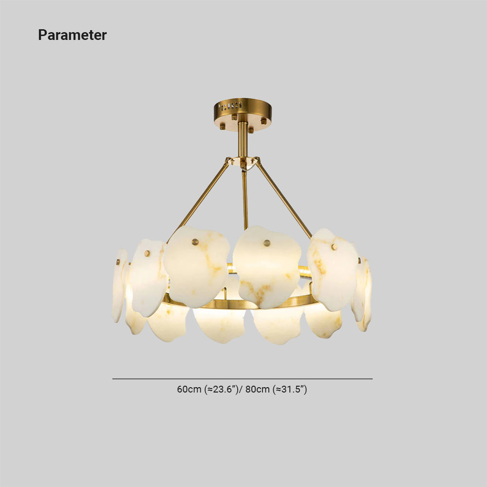 Marilyn Modern Marble Gold Round Pendant Light, Living Room