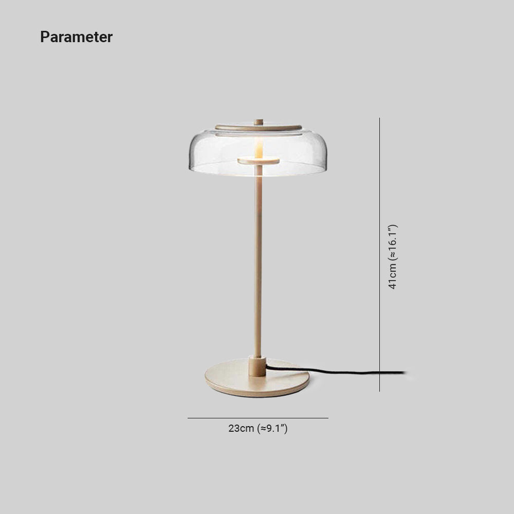 Moderna Diseño Vidrio/Metal Lámpara de Mesa, Dorado/Madera