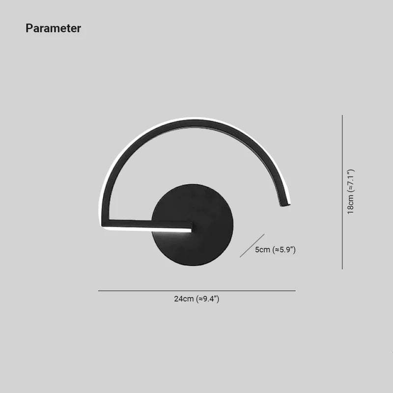 Lacey Moderno Diseño Geometría Metal Aplique de Pared Blanco/Negro