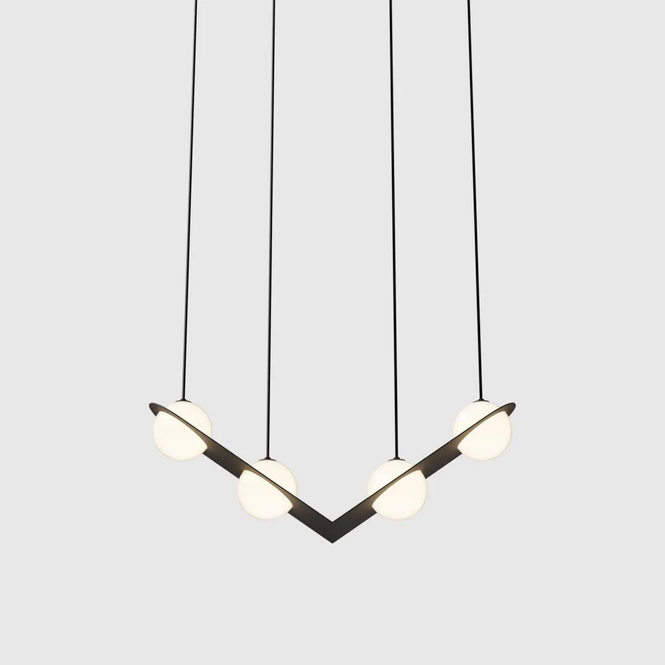 Orr Minimalism Black Metal Glass Pendant Light Bedroom Living Room