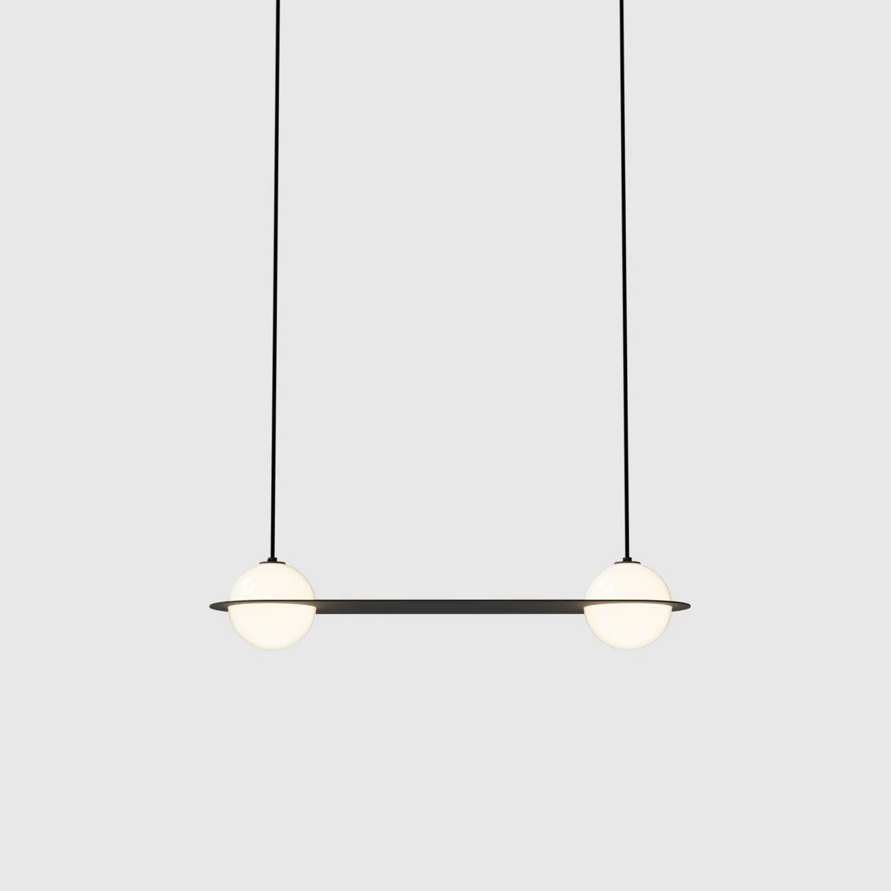 Orr Minimalism Black Metal Glass Pendant Light Bedroom Living Room