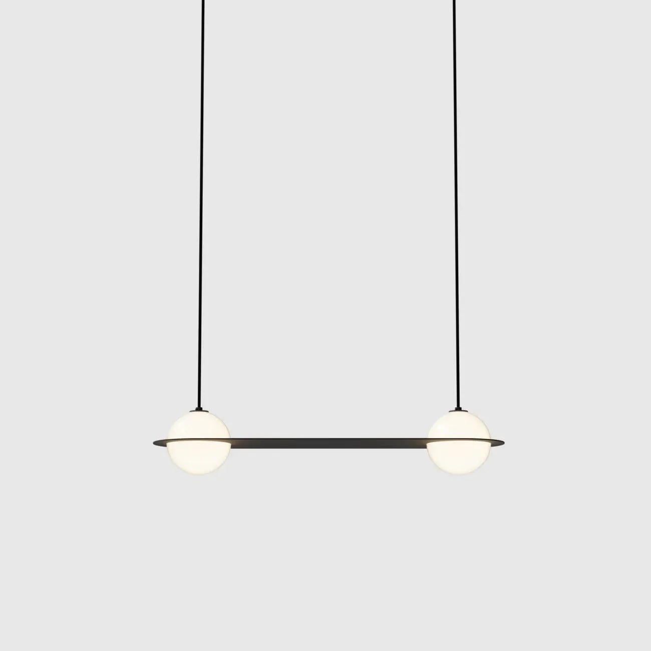 Orr Minimalism Black Metal Glass Pendant Light Bedroom Living Room