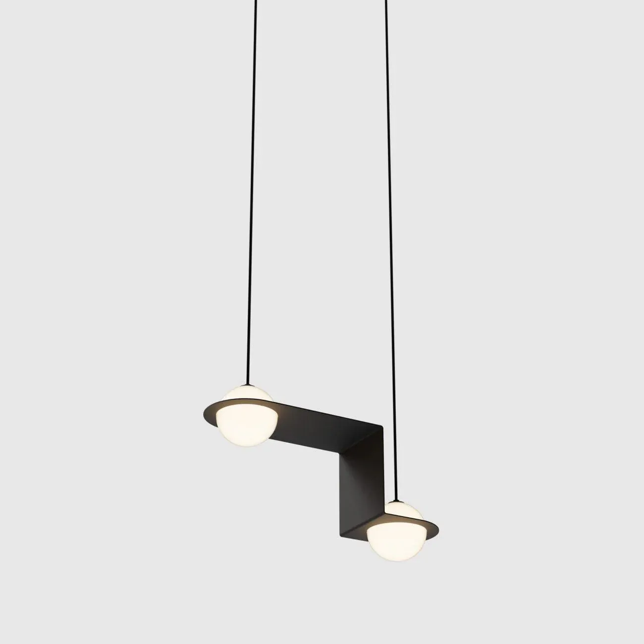 Orr Minimalism Black Metal Glass Pendant Light Bedroom Living Room