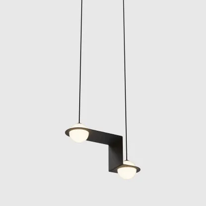 Orr Minimalism Black Metal Glass Pendant Light Bedroom Living Room