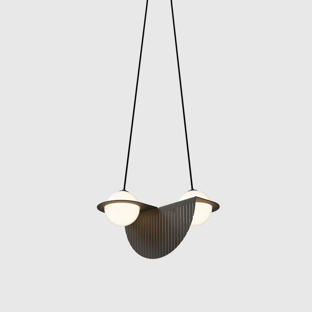 Orr Minimalism Black Metal Glass Pendant Light Bedroom Living Room