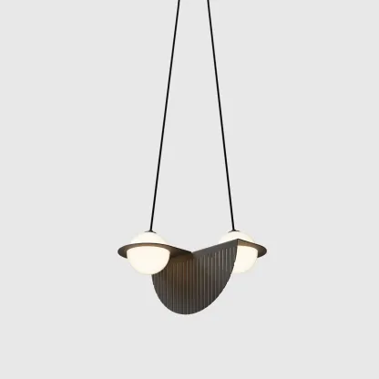 Orr Minimalism Black Metal Glass Pendant Light Bedroom Living Room