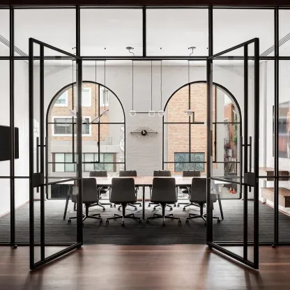 Orr Minimalismo Negro Metal Vidrio Colgante Luz Dormitorio Sala de estar