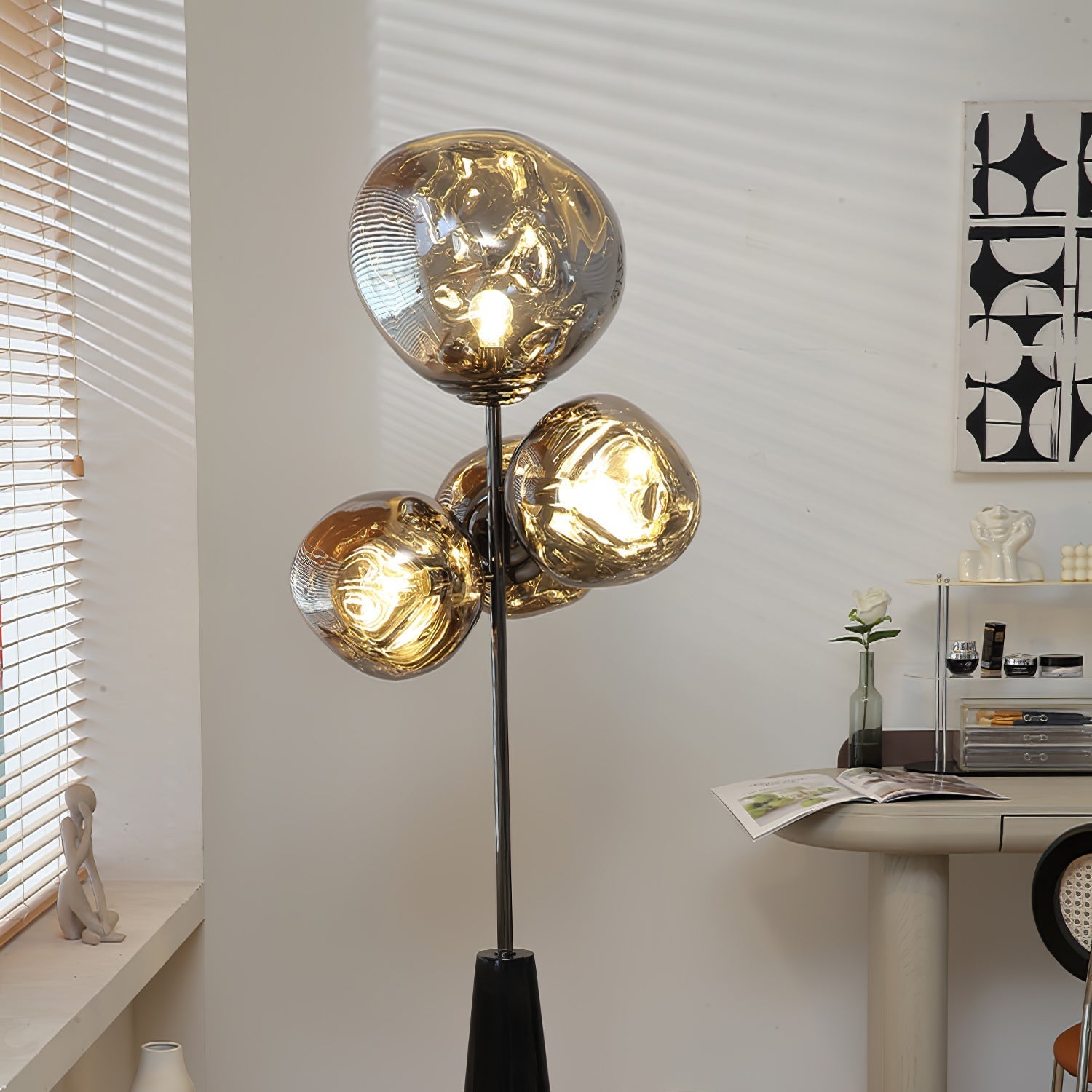Verona Lava Column Glass Floor Lamp
