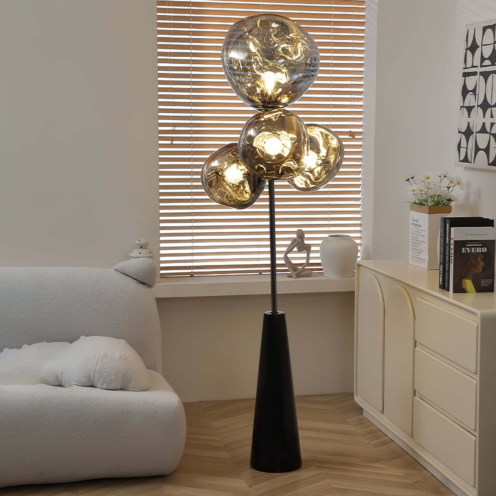Verona Lava Column Glass Floor Lamp