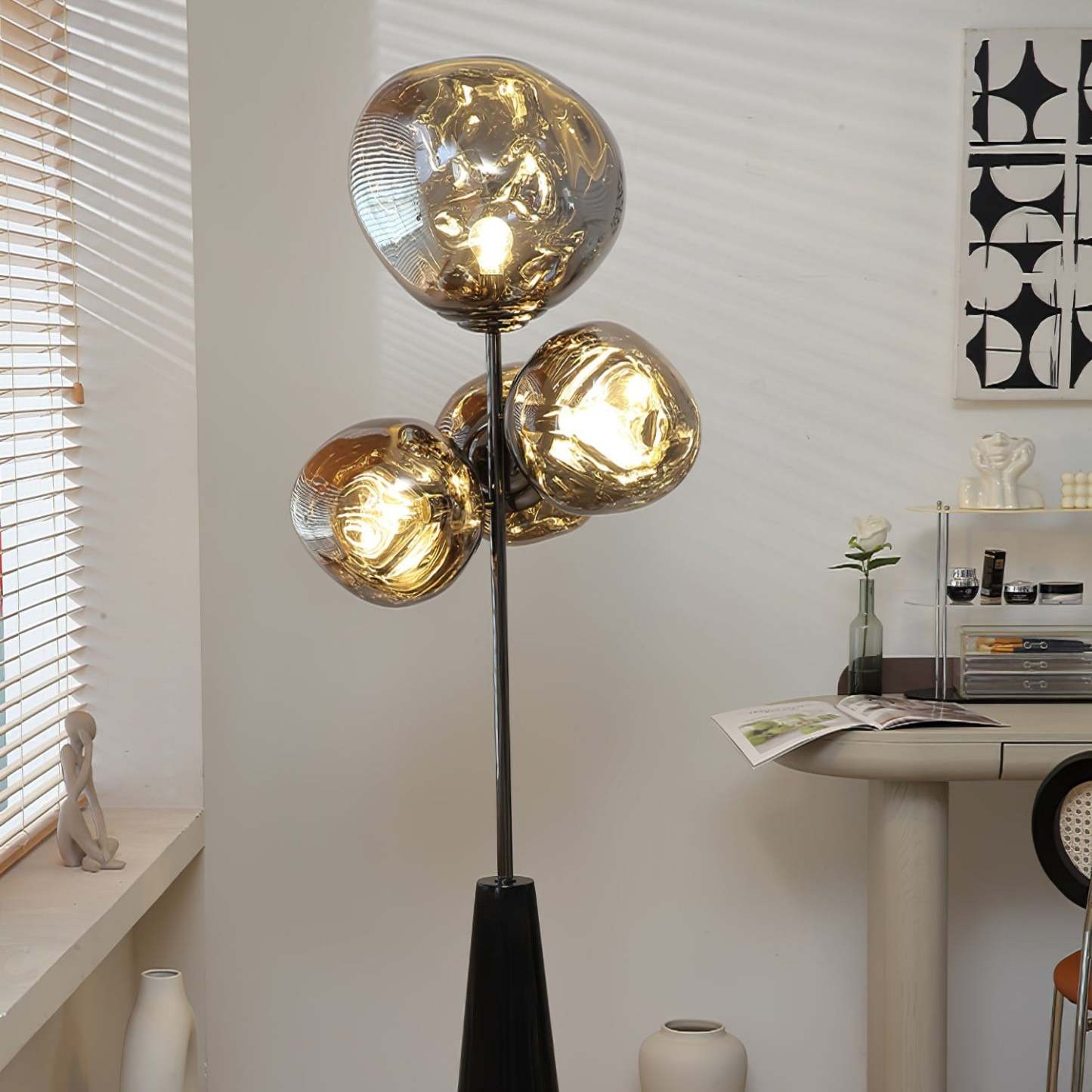 Verona Lava Column Glass Floor Lamp