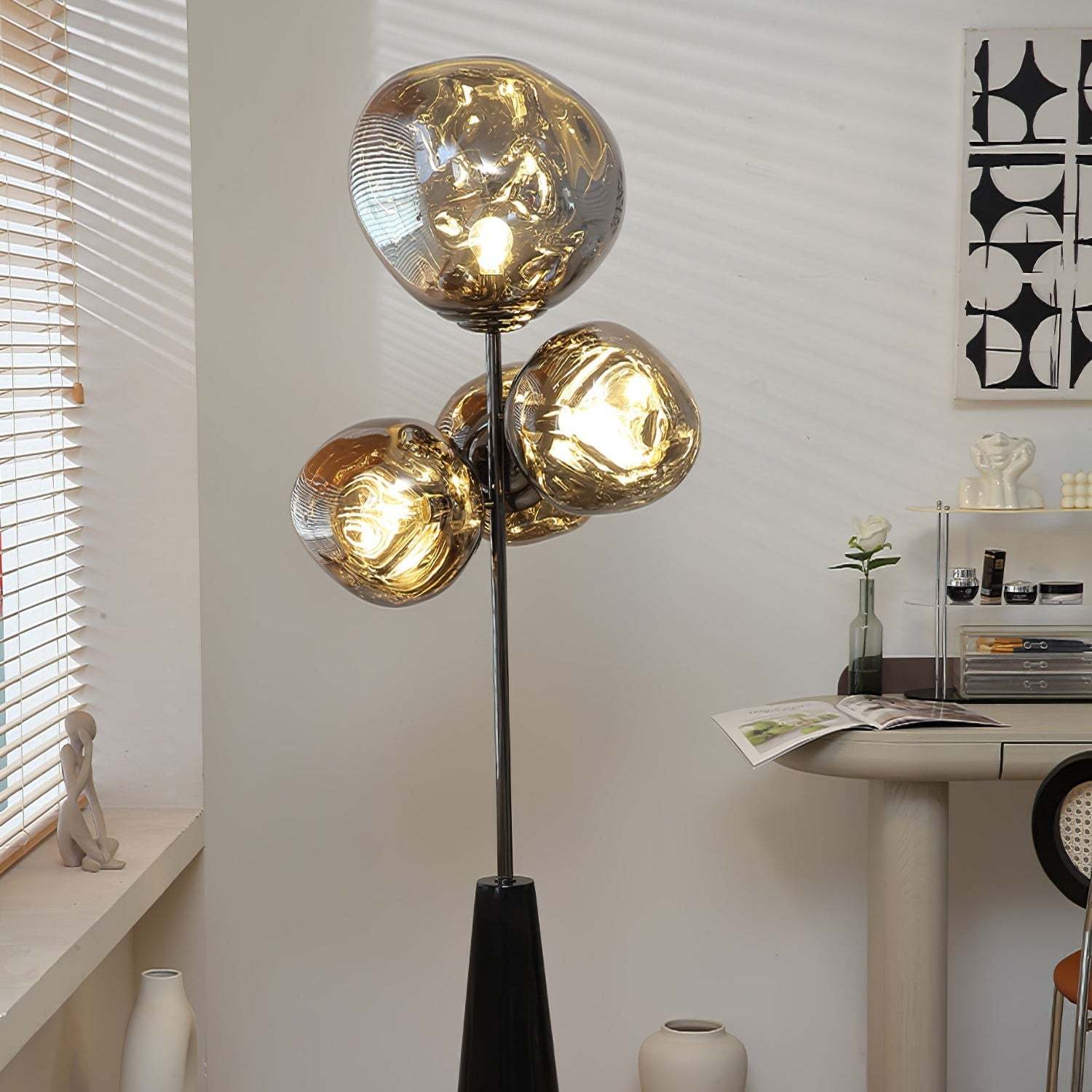 Verona Lava Column Glass Floor Lamp