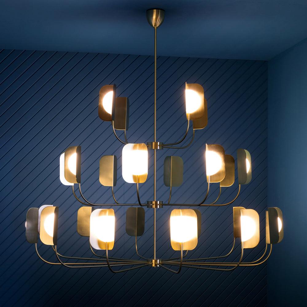 Axis Brass Leaf Chandelier