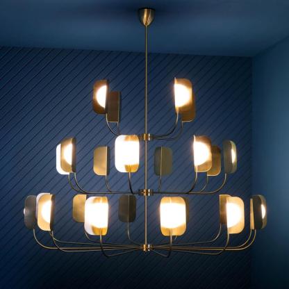 Axis Brass Leaf Chandelier