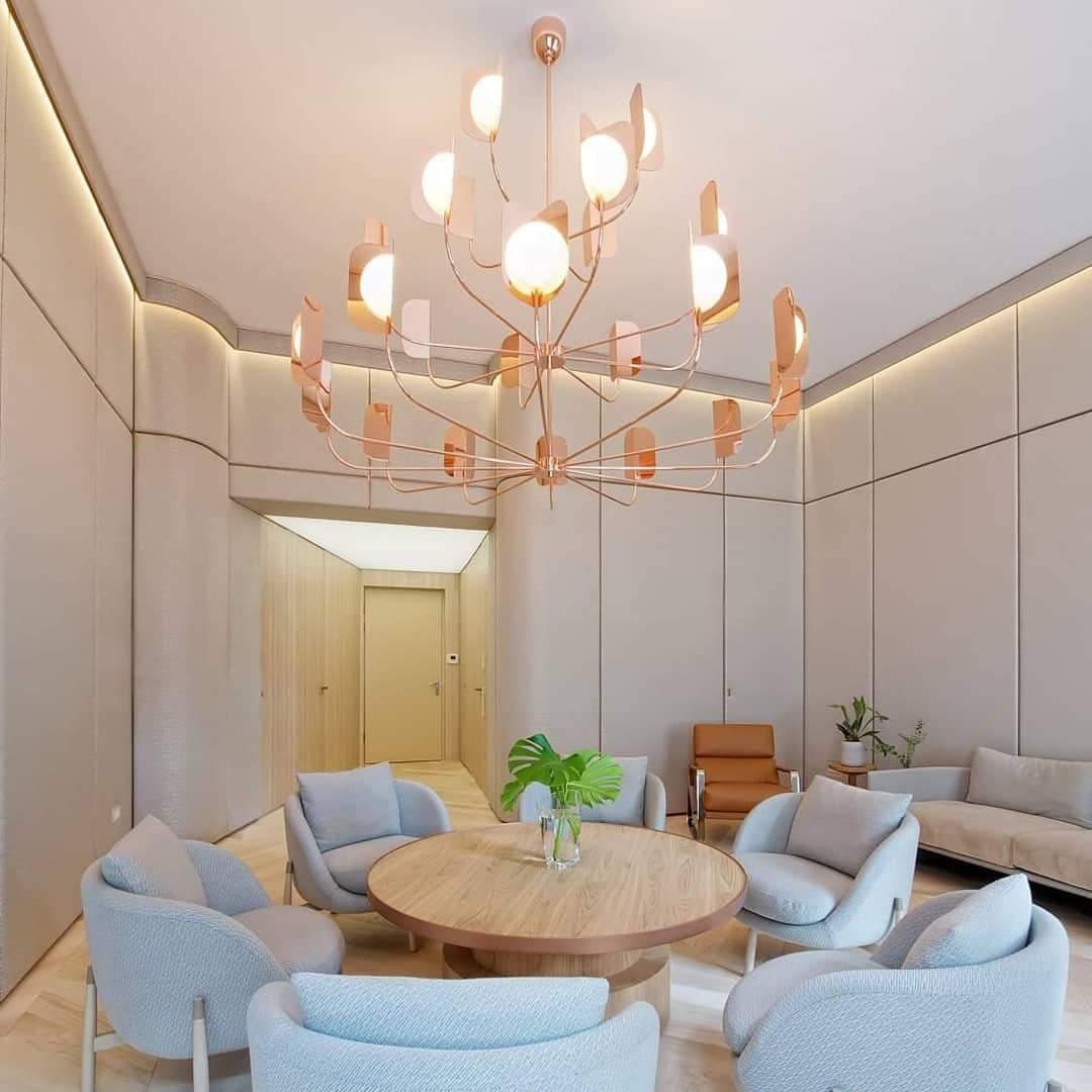 Axis Brass Leaf Chandelier