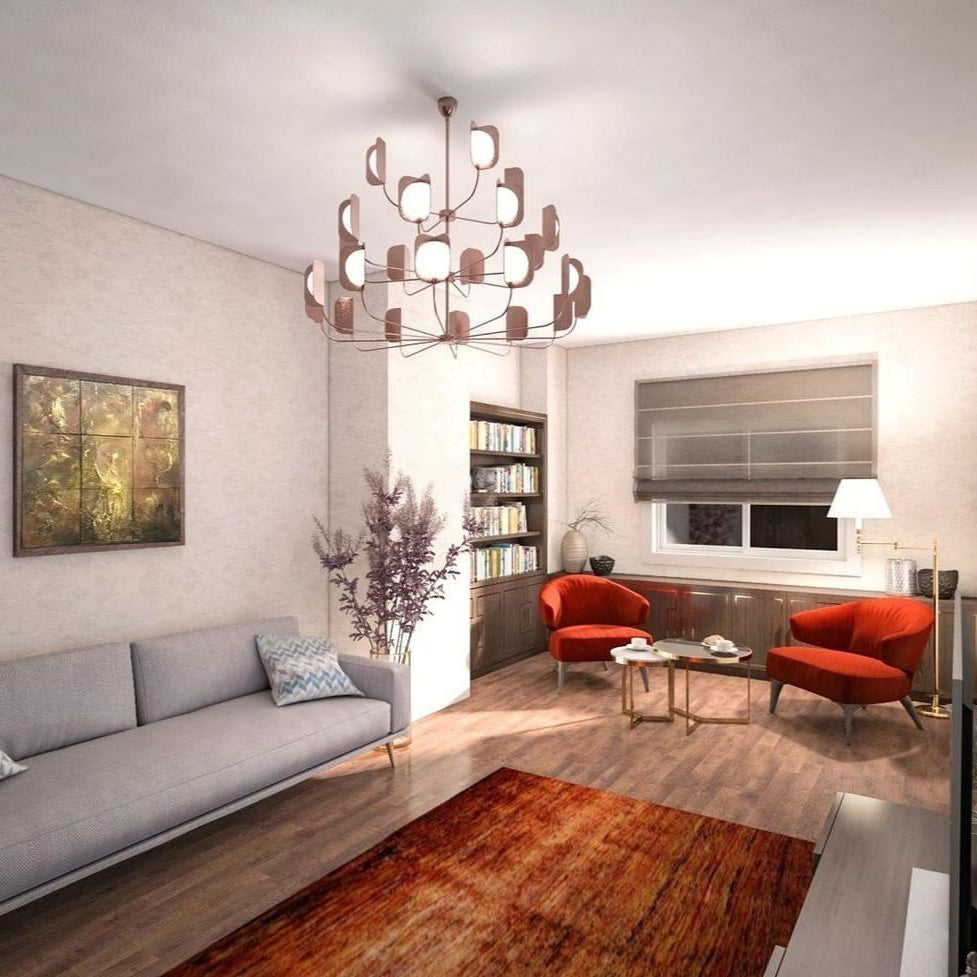 Axis Brass Leaf Chandelier