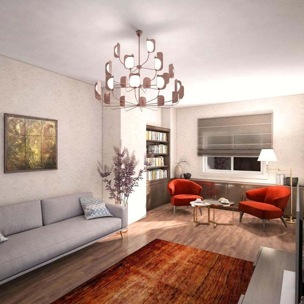 Axis Brass Leaf Chandelier