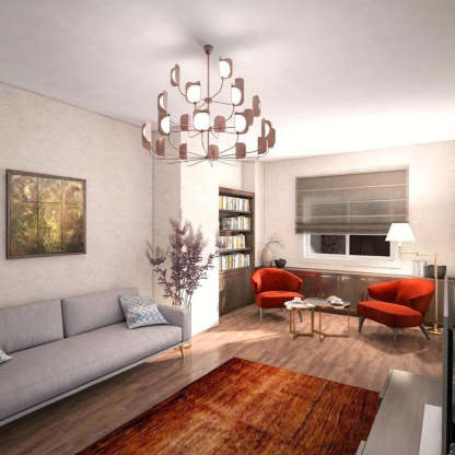 Axis Brass Leaf Chandelier