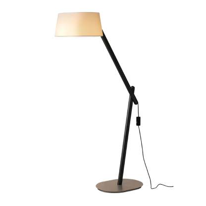 Hakka Lean Pivot Wood Fabric Floor Lamp