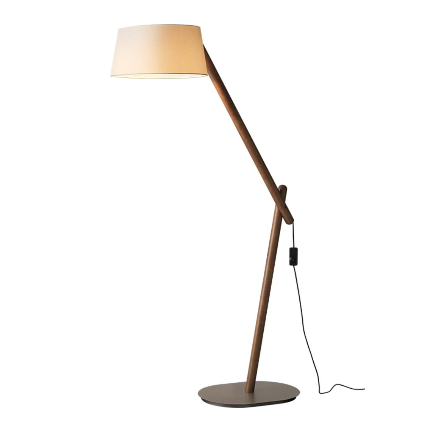 Hakka Lean Pivot Wood Fabric Floor Lamp