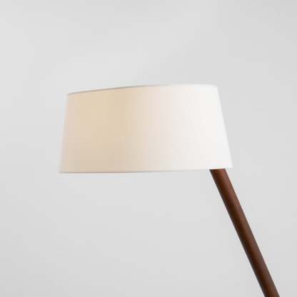 Hakka Lean Pivot Wood Fabric Floor Lamp