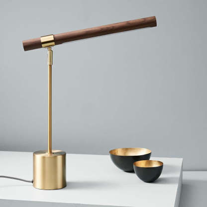 Axis Linear Wood & Brass Table Lamp