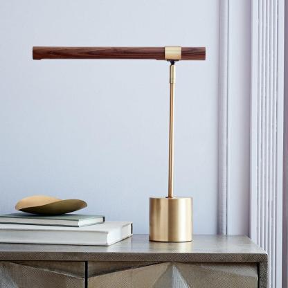 Axis Linear Wood & Brass Table Lamp