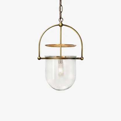 Alessio Unusual Glass Amber Clear Metal Pendant Light Bedroom Living Room