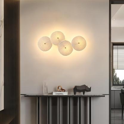 Hakka Contemporary Ceramic Brass Lotus Petal Wall Light