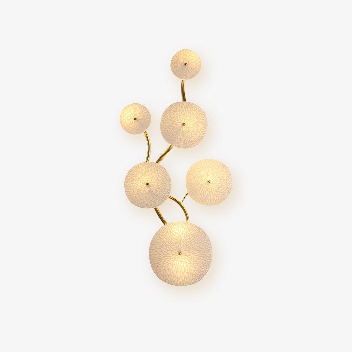 Hakka Contemporary Ceramic Brass Lotus Petal Wall Light