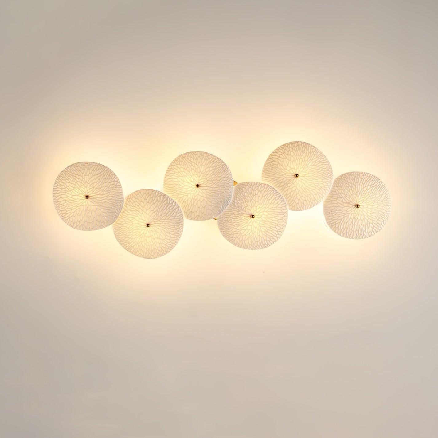 Hakka Contemporary Ceramic Brass Lotus Petal Wall Light