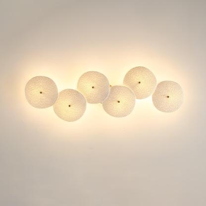 Hakka Contemporary Ceramic Brass Lotus Petal Wall Light