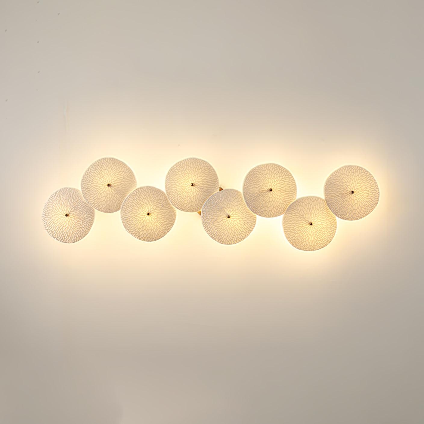 Hakka Contemporary Ceramic Brass Lotus Petal Wall Light