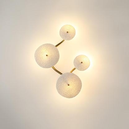 Hakka Contemporary Ceramic Brass Lotus Petal Wall Light