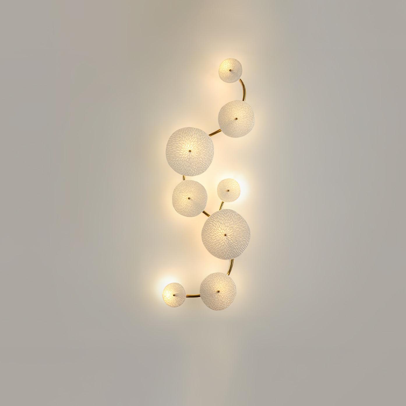Hakka Contemporary Ceramic Brass Lotus Petal Wall Light