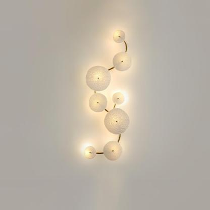 Hakka Contemporary Ceramic Brass Lotus Petal Wall Light