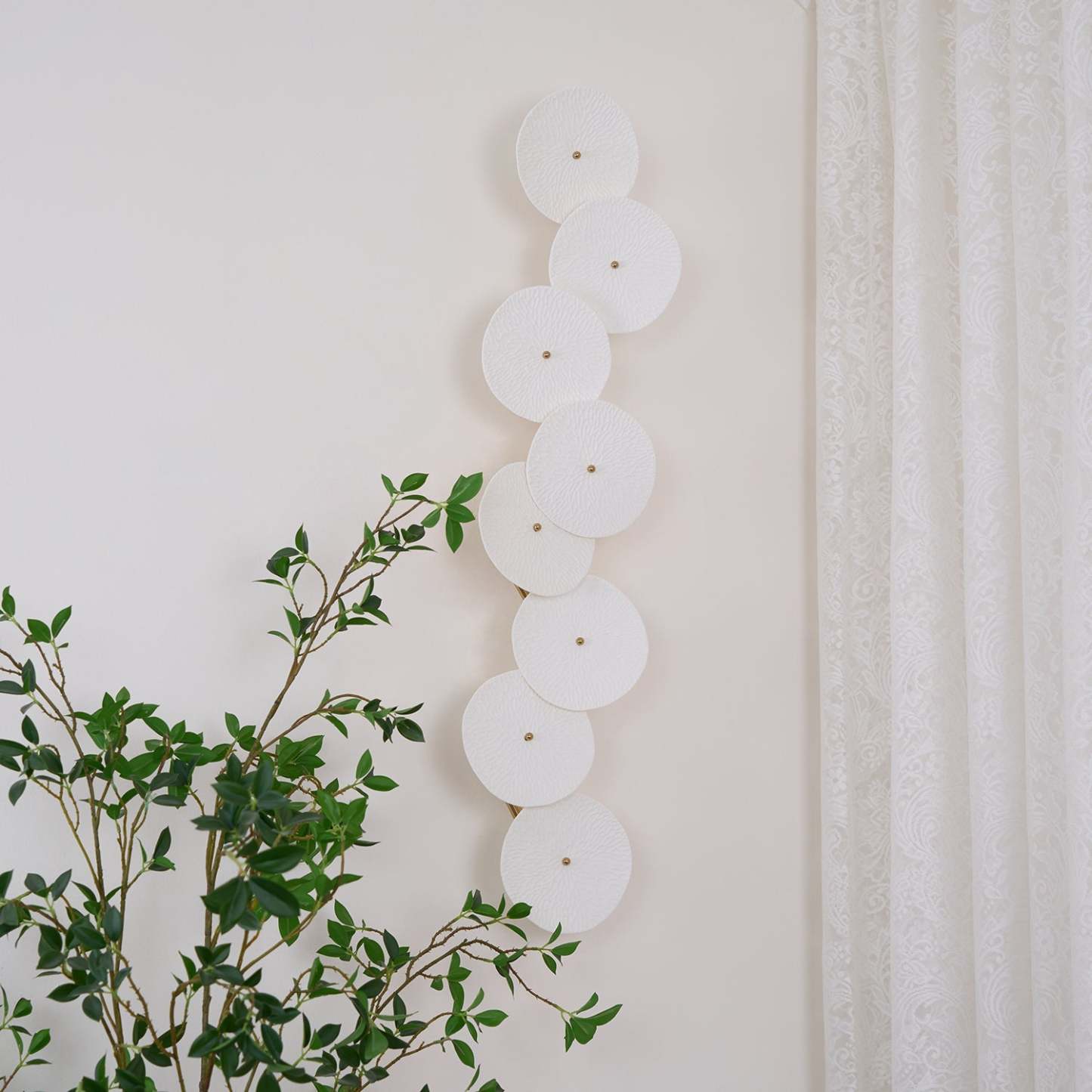 Hakka Contemporary Ceramic Brass Lotus Petal Wall Light