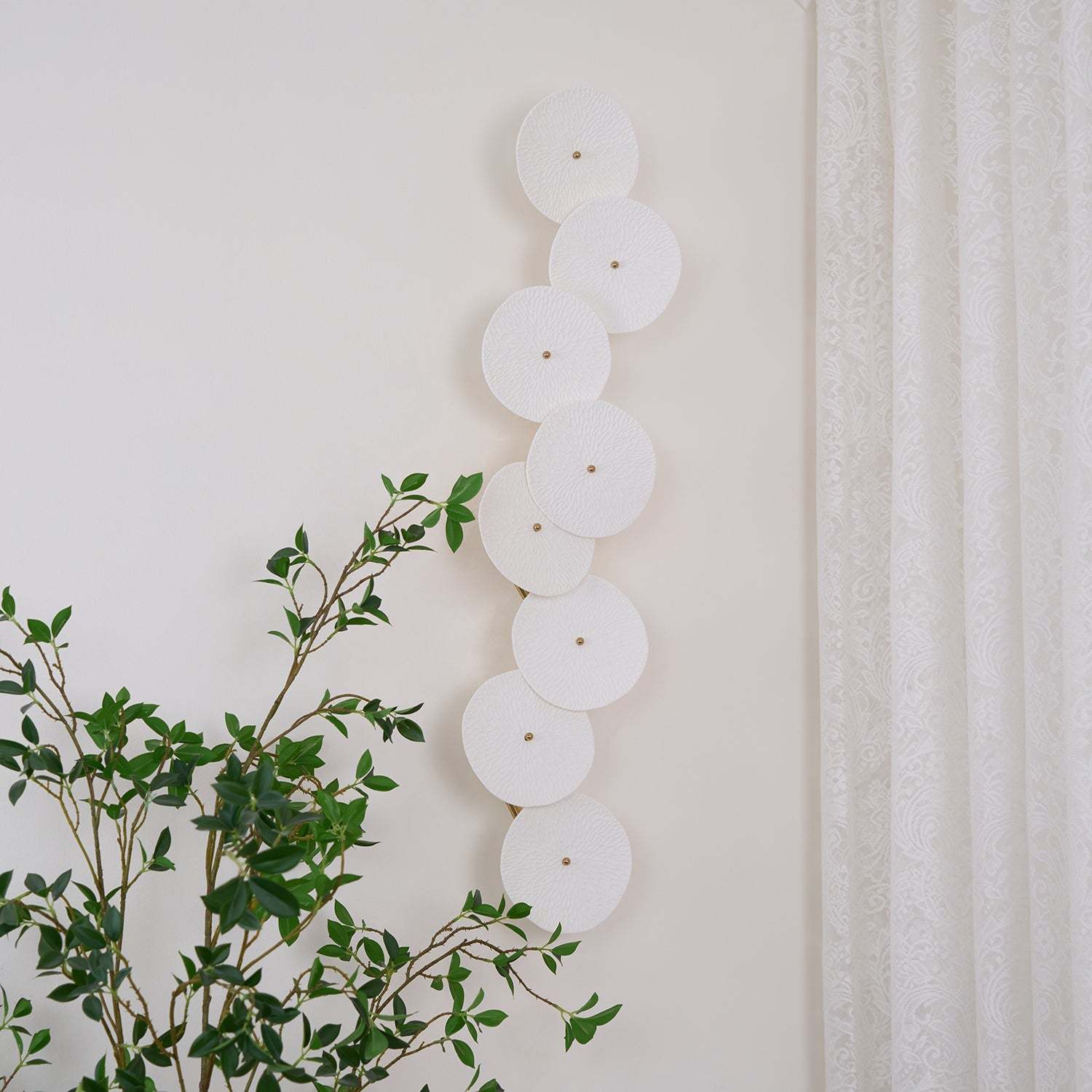 Hakka Contemporary Ceramic Brass Lotus Petal Wall Light