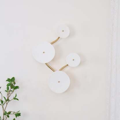 Hakka Contemporary Ceramic Brass Lotus Petal Wall Light