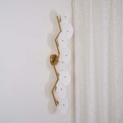 Hakka Contemporary Ceramic Brass Lotus Petal Wall Light