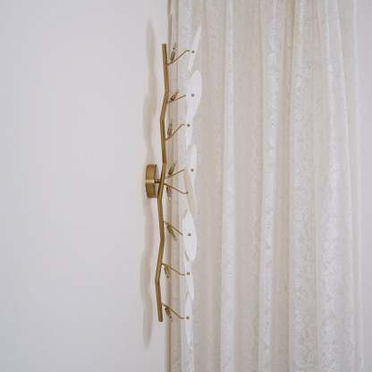 Hakka Contemporary Ceramic Brass Lotus Petal Wall Light