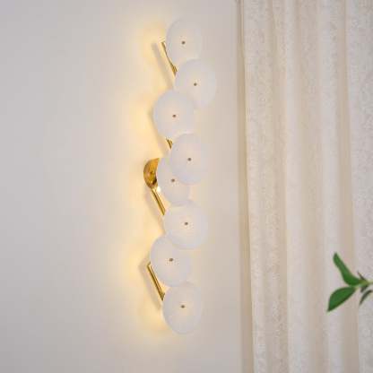Hakka Contemporary Ceramic Brass Lotus Petal Wall Light