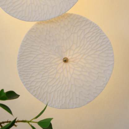 Hakka Contemporary Ceramic Brass Lotus Petal Wall Light