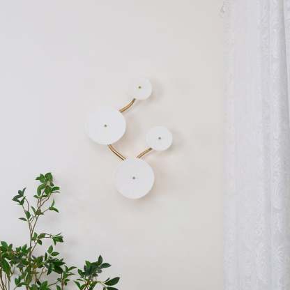 Hakka Contemporary Ceramic Brass Lotus Petal Wall Light