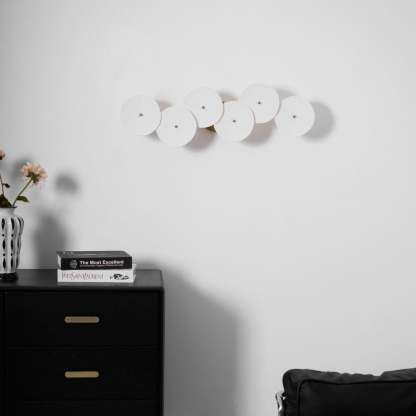 Hakka Contemporary Ceramic Brass Lotus Petal Wall Light